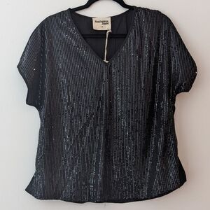 Savana Jane NYC Rooftop Party Top Black Sequin size medium